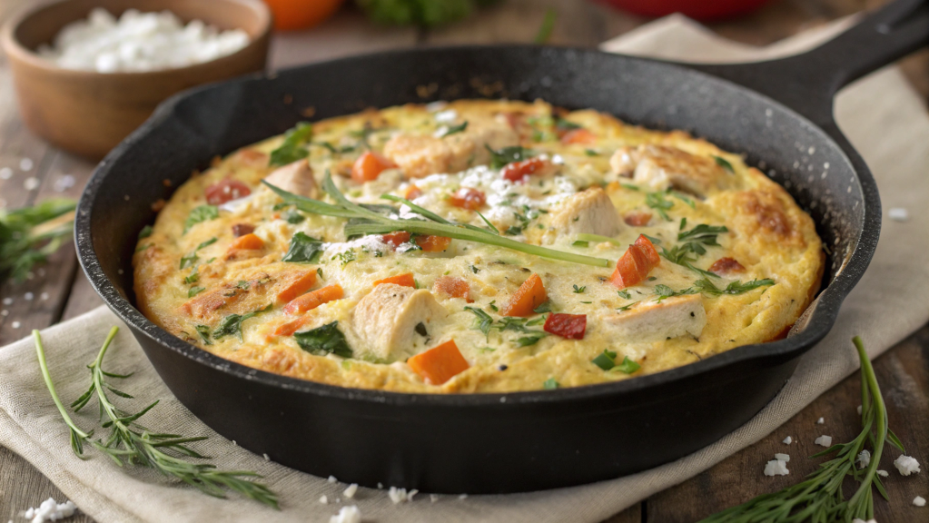 Vegetable frittata with turkey