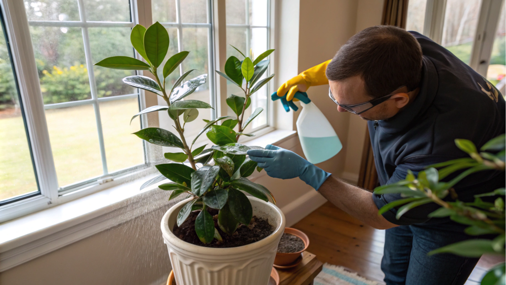 Move the plant indoors dipladenia