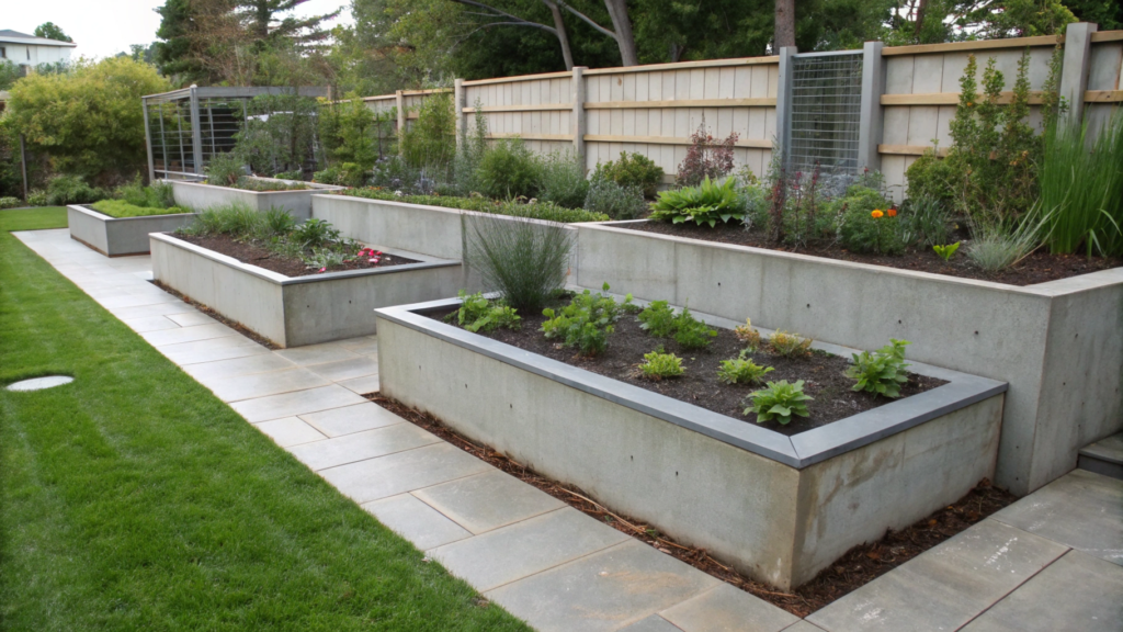 Clear boundaries with concrete or metal borders