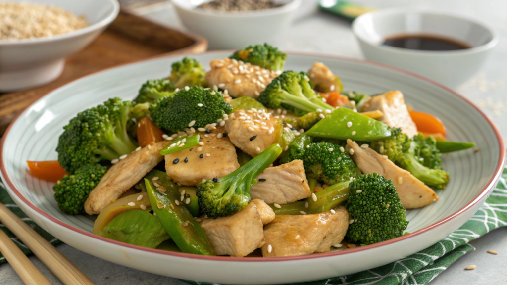 Chicken Stir Fry with Broccoli and Sesame Oil