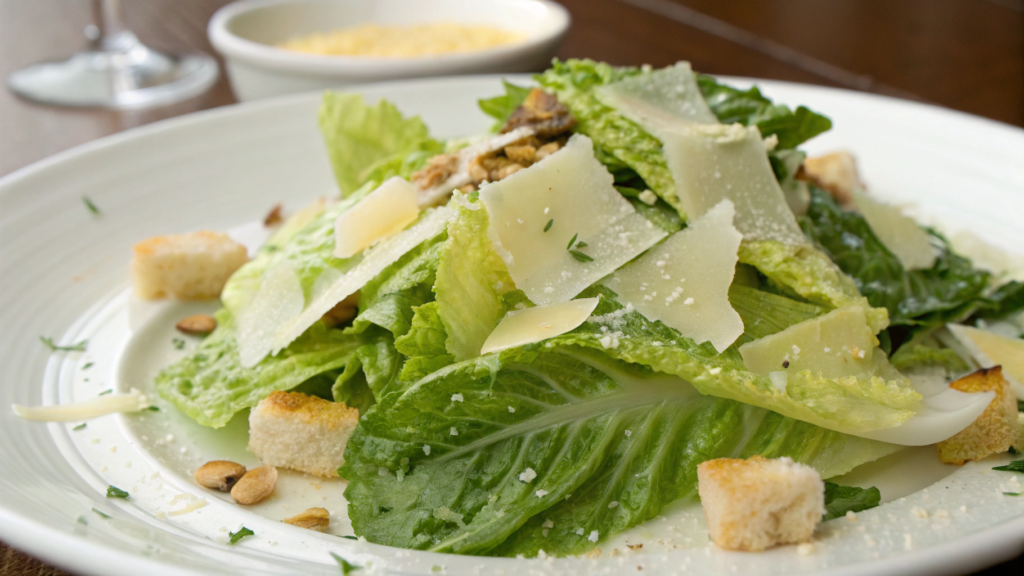 Original Caesar salad with romaine and parmesan
