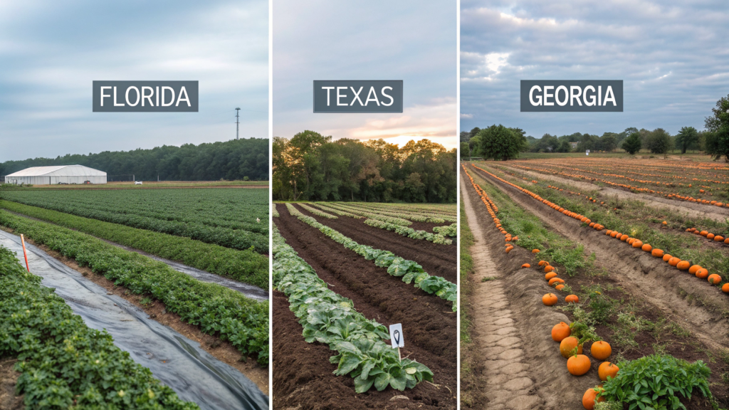 Florida vs Texas vs Georgia: Fall Veggies 