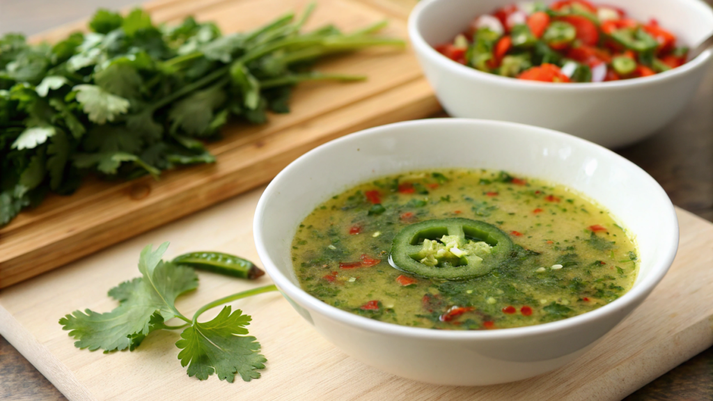 Spicy jalapeño cilantro vinaigrette