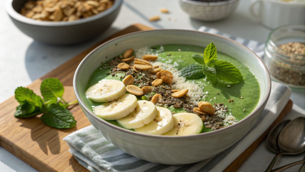 Avocado-Free Green Smoothie Bowl with Collagen Boost