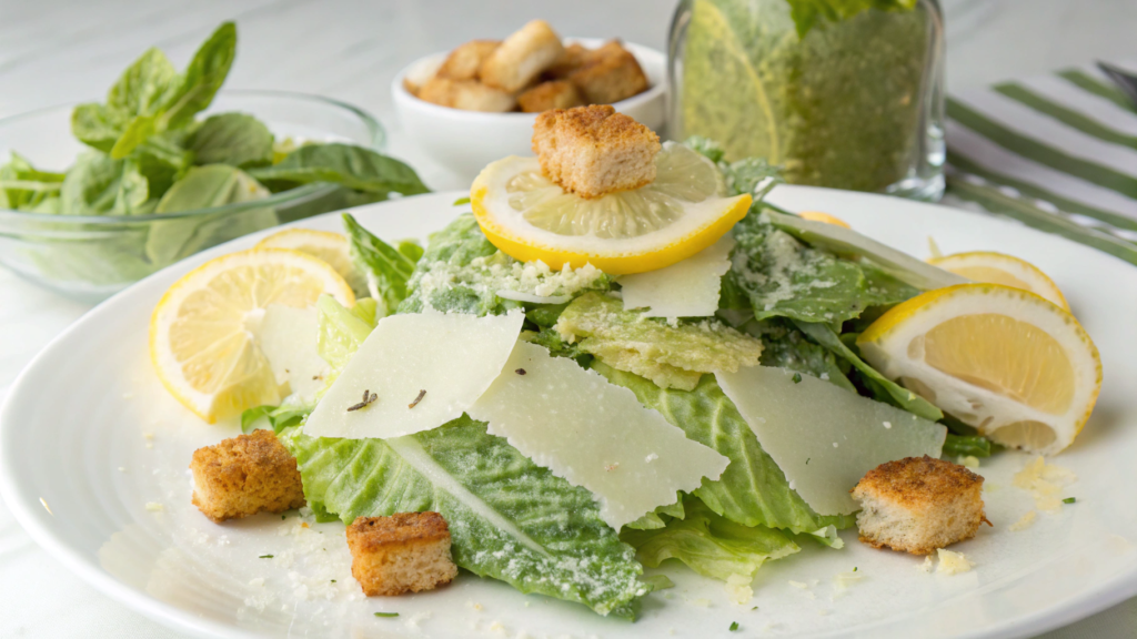 Caesar salad without anchovies (lemon-Dijon version)