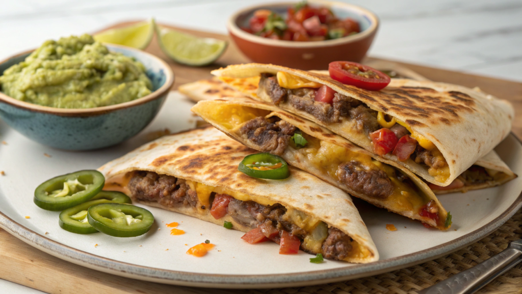 Cheeseburger Quesadilla Pockets