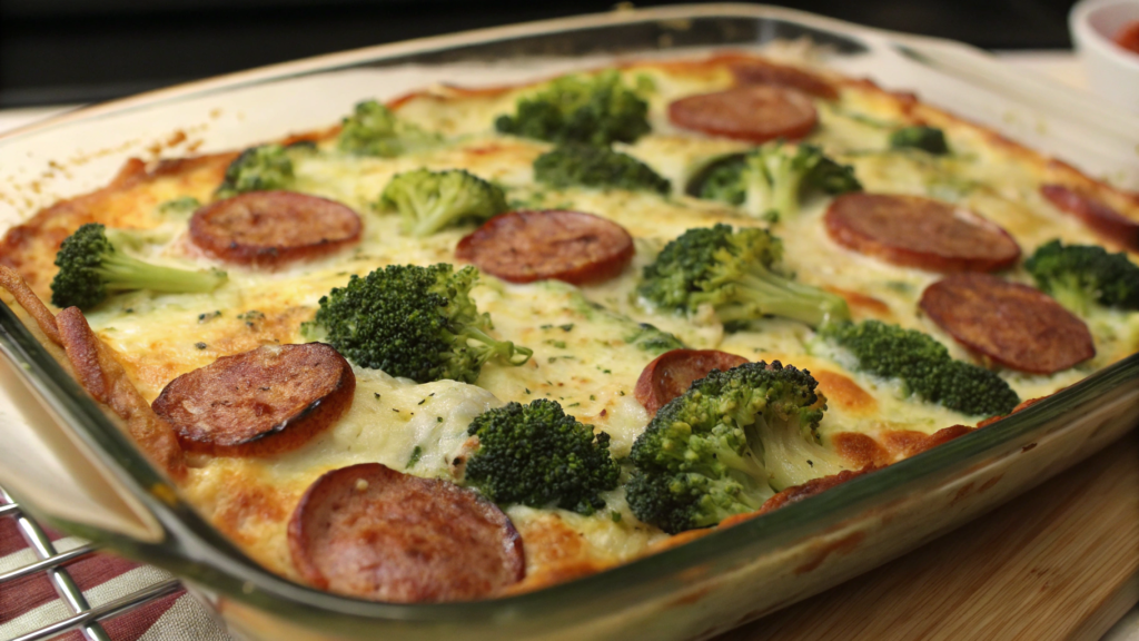 Cheesy Sausage and Broccoli Bake
