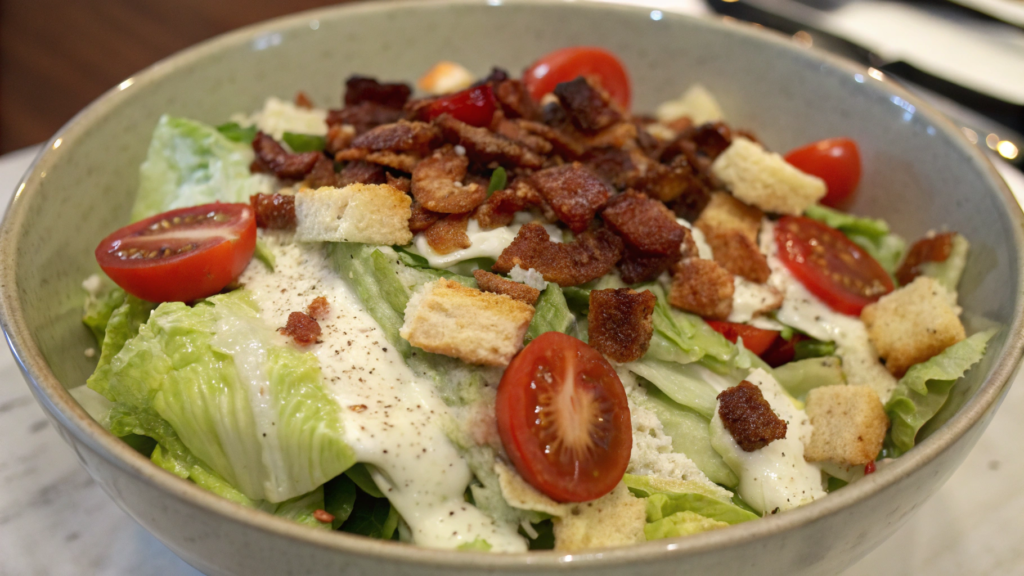 BLT Caesar with candied bacon and cherry tomatoes