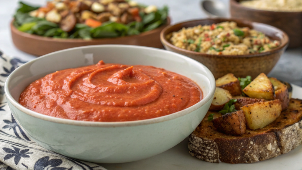 Roasted red pepper and cashew dressing