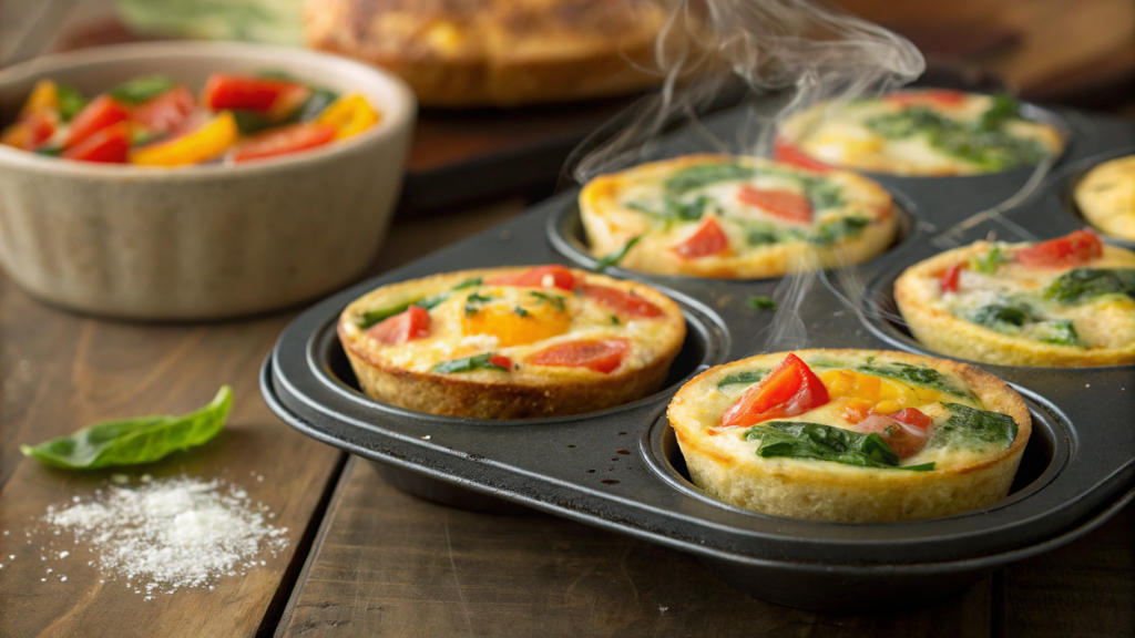 Baked egg muffins with veggies