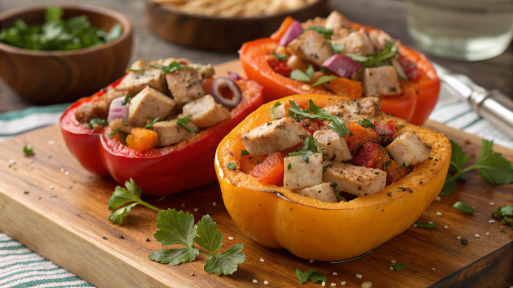 Roasted Sweet Potato & Turkey Hash in Bell Pepper Cups