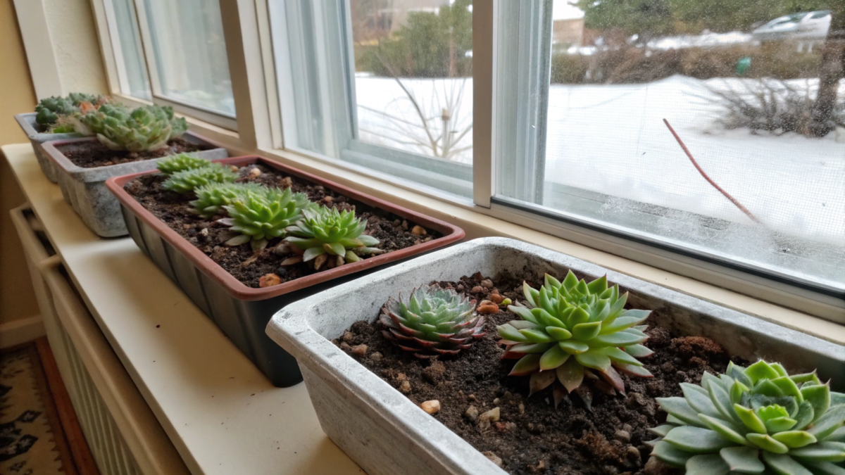 Hens and chicks plant in winter. Care and assistance 2025 - Rooted Revival