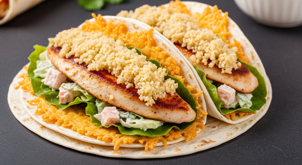 Chicken Caesar Smash Tacos with Parmesan Crust
