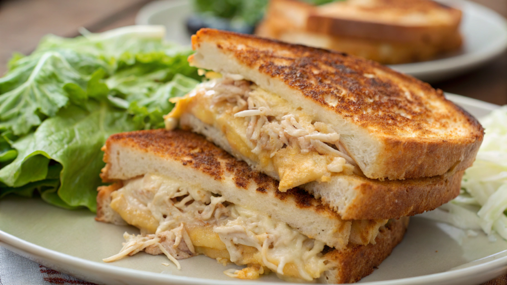 Caesar Grilled Cheese with Shredded Chicken