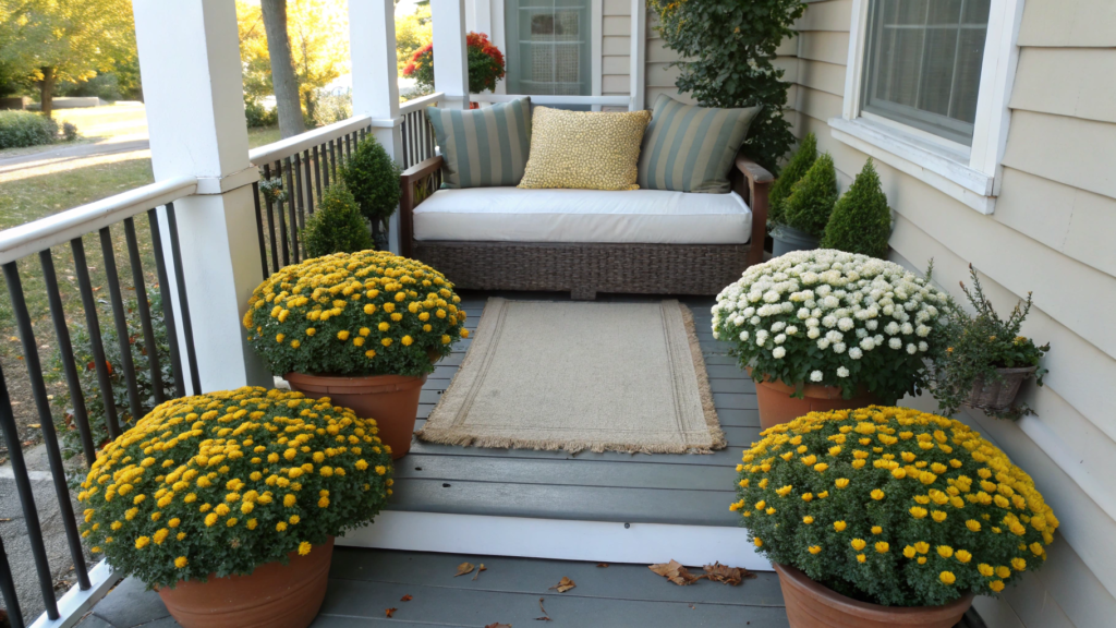 Arranging Mum Pots Symmetrically Around a Bed