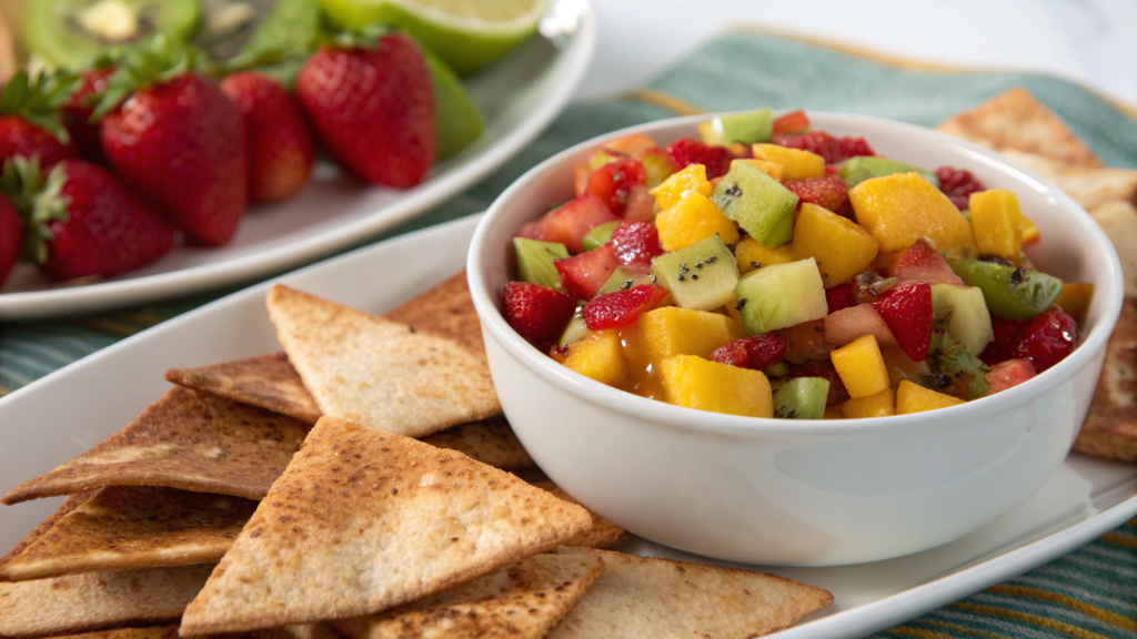 Fruit Salsa with Cinnamon Sugar Chips