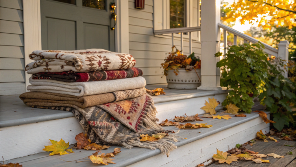 Layering Multiple Blankets for Texture and Warmth
