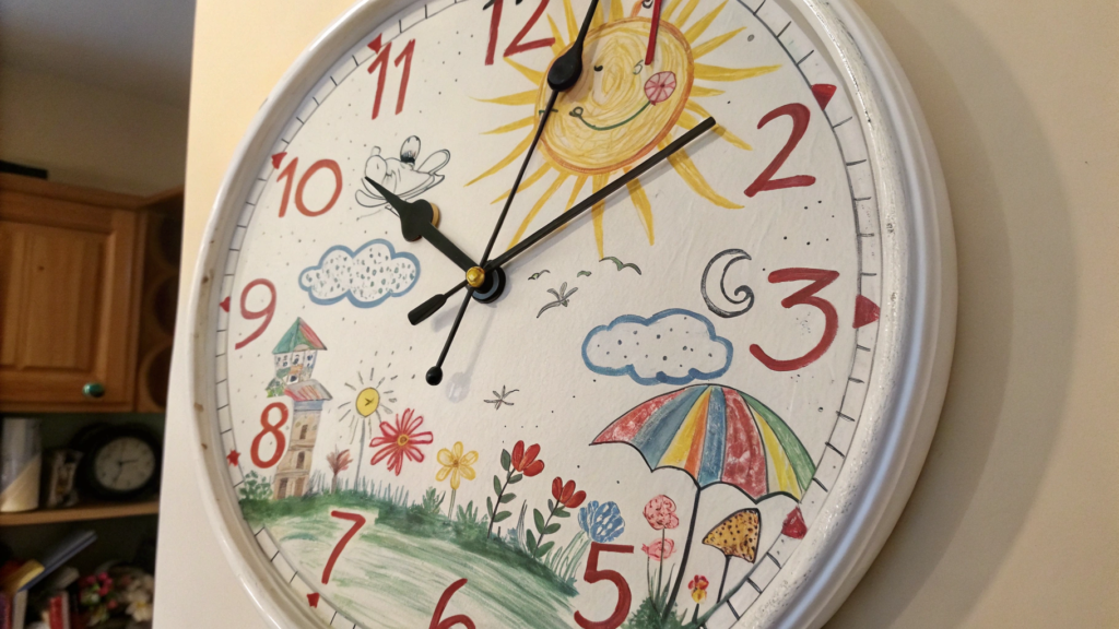 Hand-Painted Whimsical Wall Clock