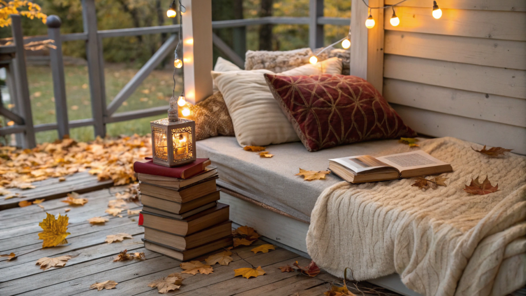 Styling a Reading Corner on the Porch Bed