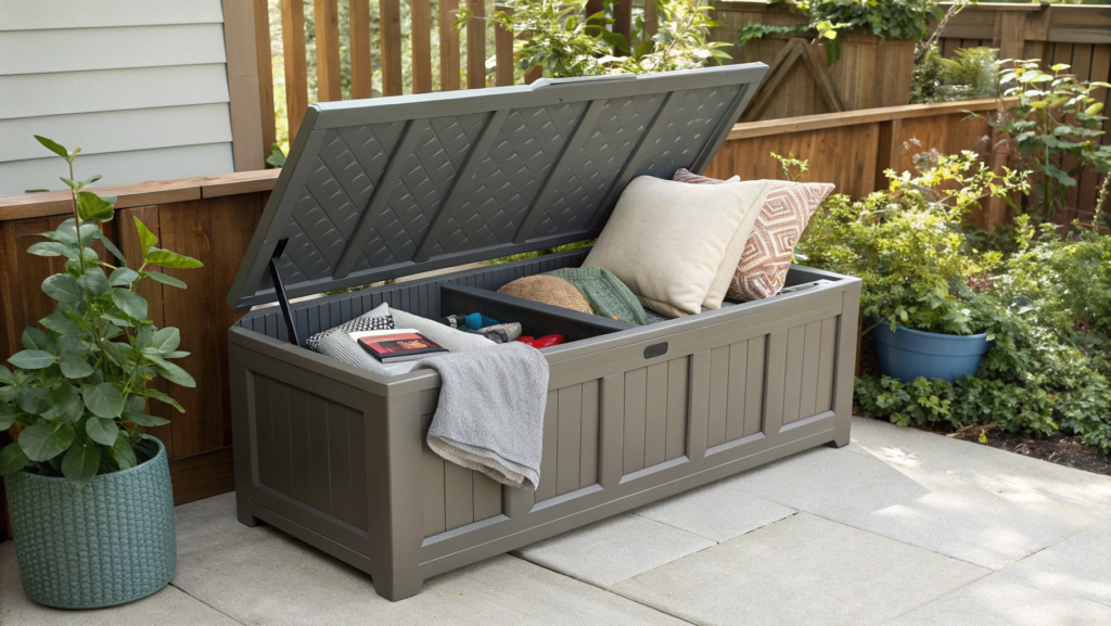 Built-In Storage Bench for Patio Essentials