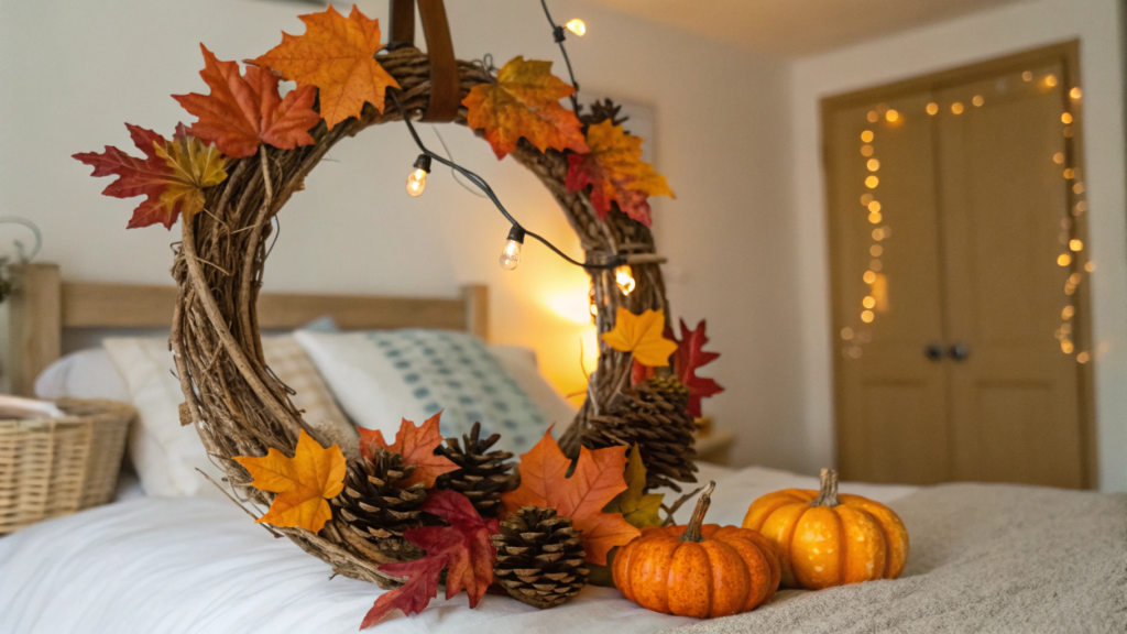 DIY Autumn Wreath for Above the Bed
