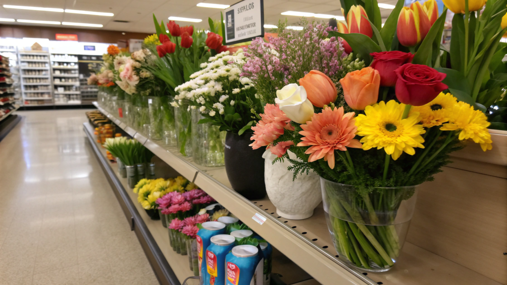 Grocery Store Flower Arrangement with Seasonal Touches