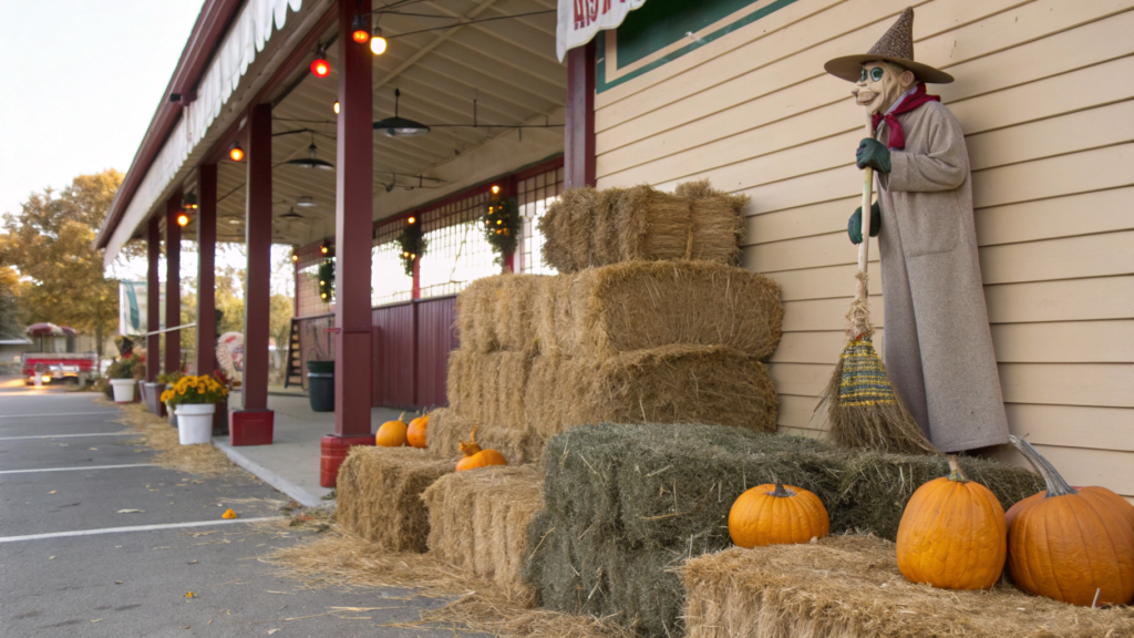 Hay Bale and Scarecrow Corner