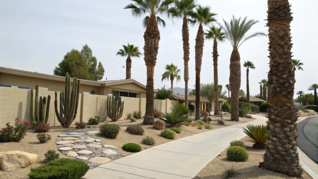 Las Vegas Desert Landscaping with Palm Features