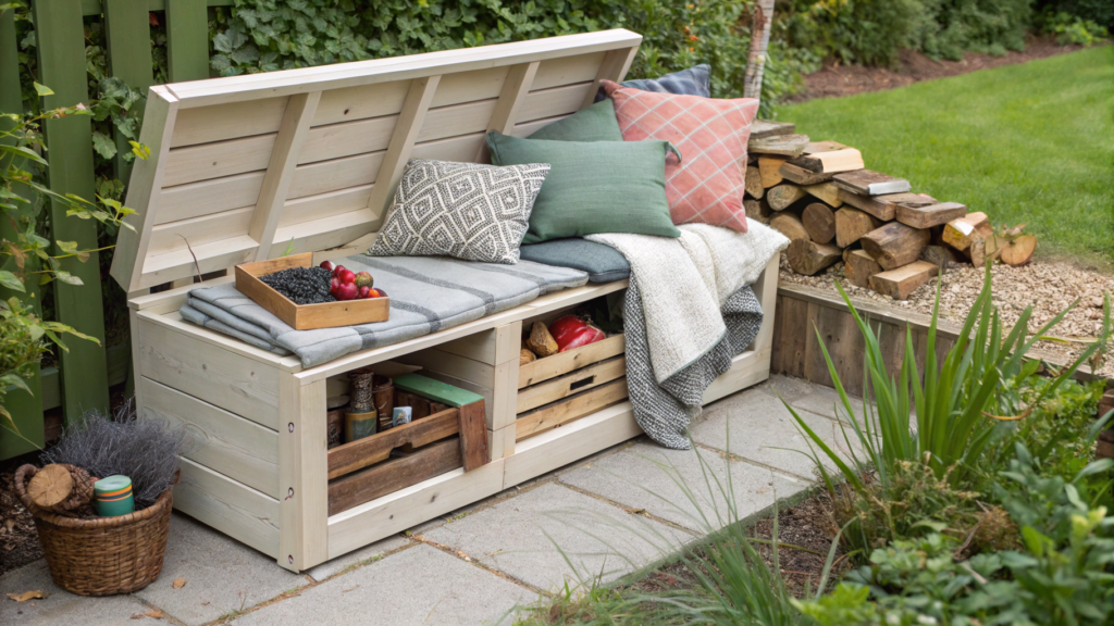Pallet Bench with Storage Space