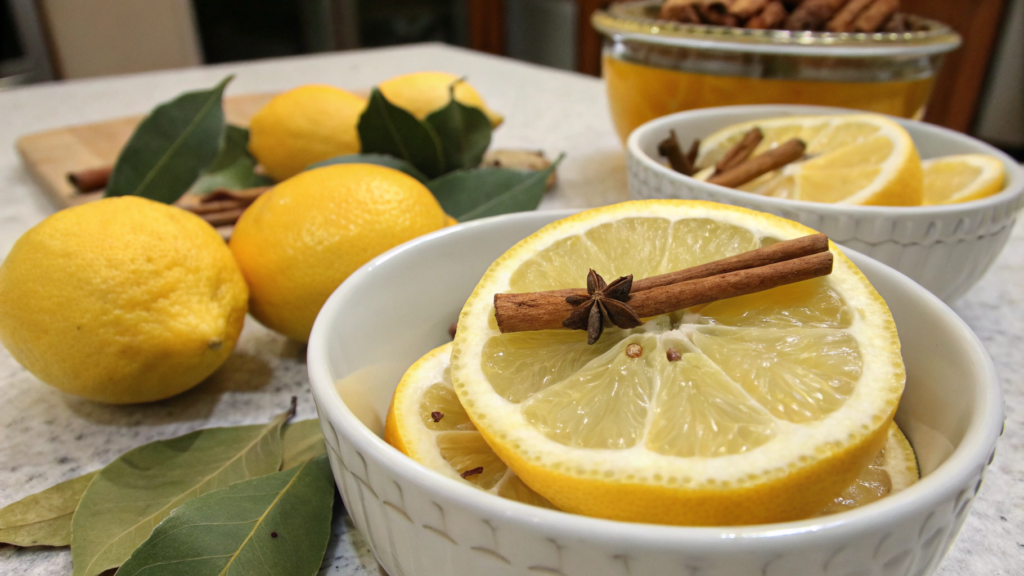Preserved Lemons with Bay Leaf and Cinnamon