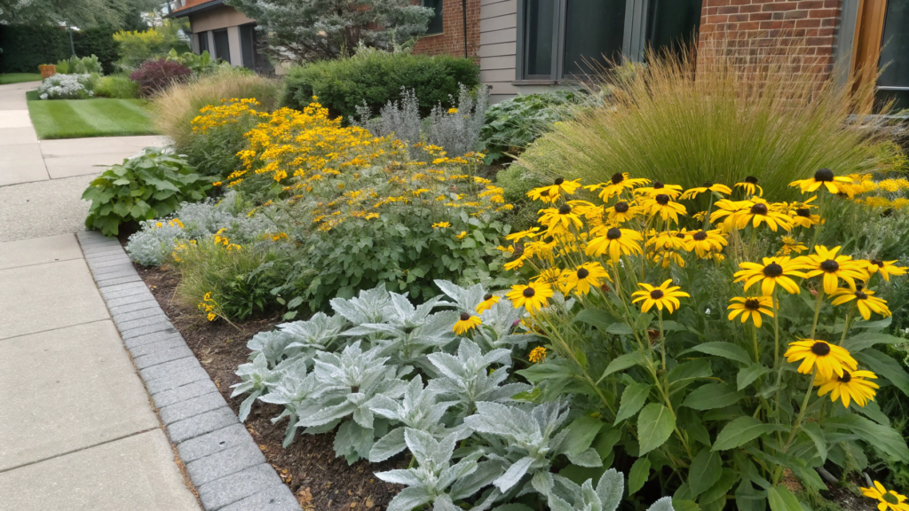 Corner Bed Combo: Rudbeckia, Coneflower & Lamb’s Ear