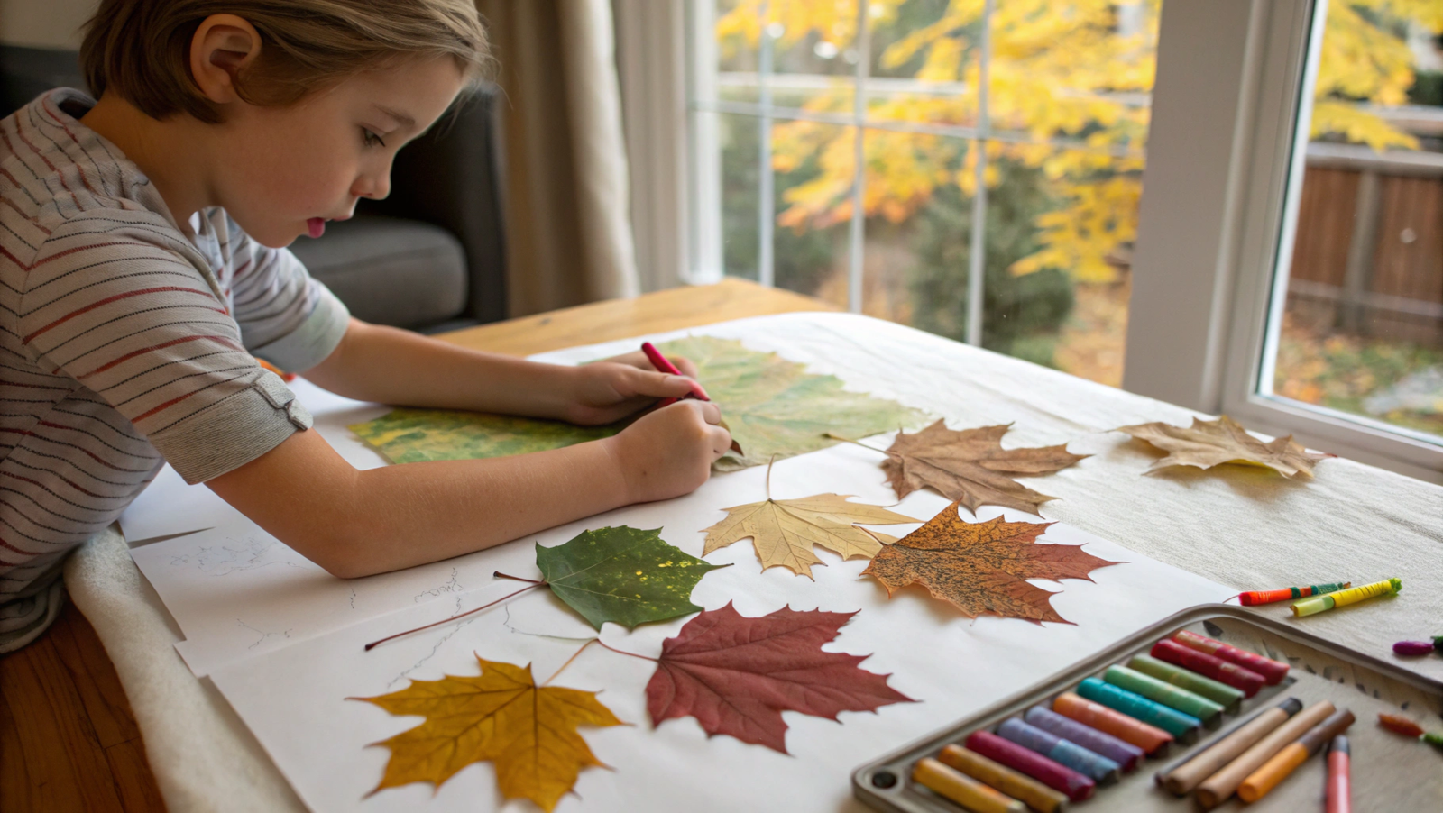 Kids’ Leaf Rubbing Art Project