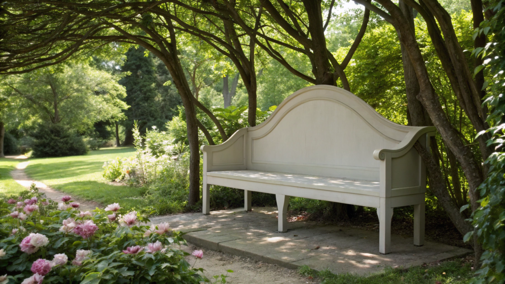 Outdoor Bench with Elegant Backrest