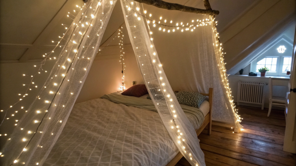 Whimsical Fairy Light Canopy