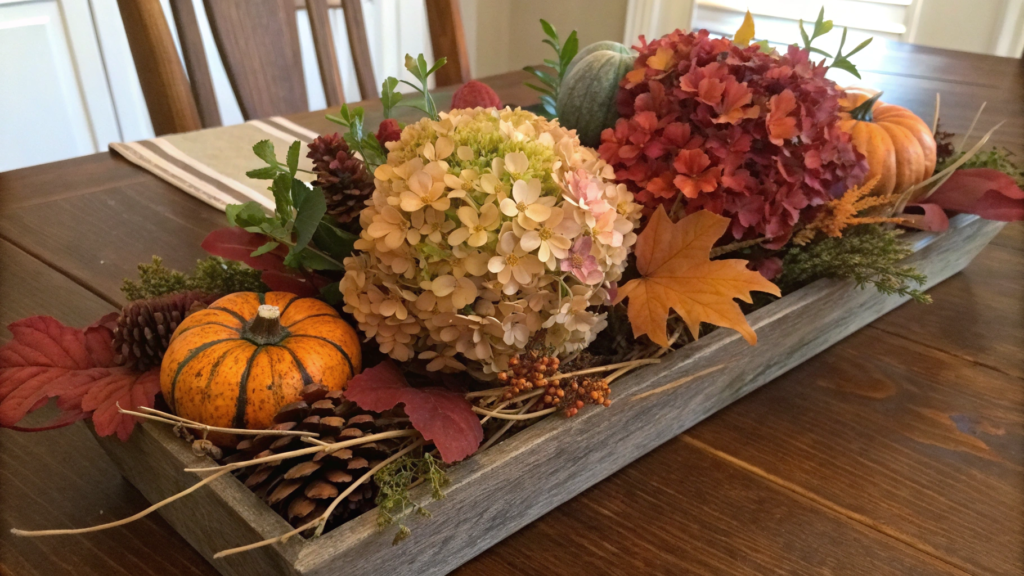 Autumn Market-Inspired Centerpiece with Hydrangeas
