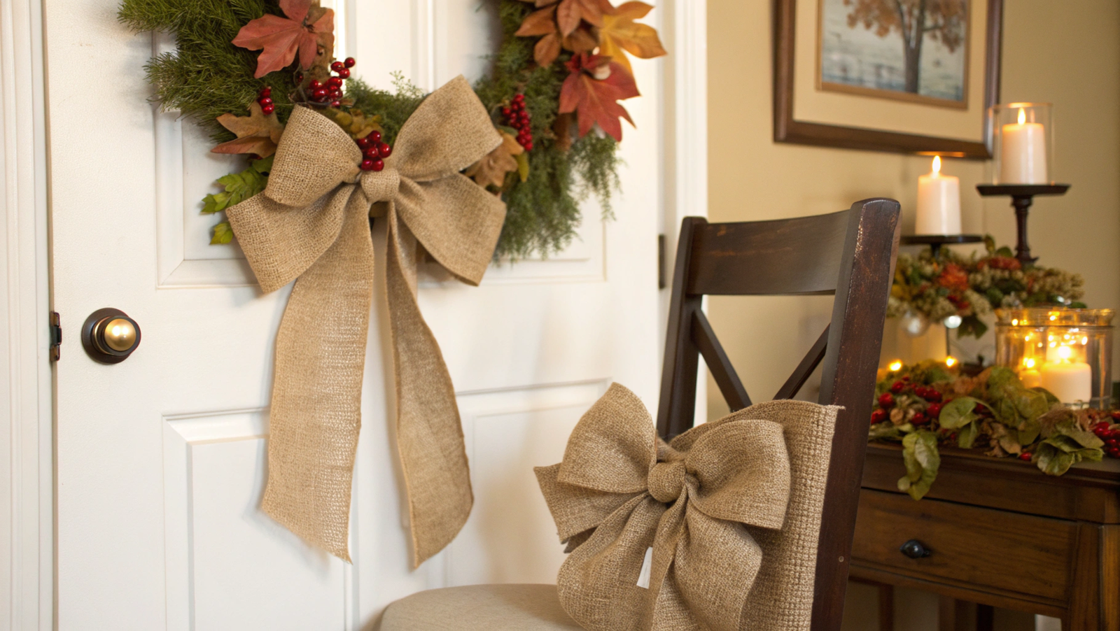 Farmhouse-Style Burlap Bows