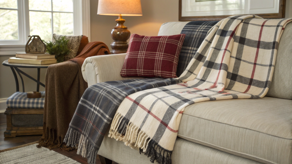 Layered Plaid Throws