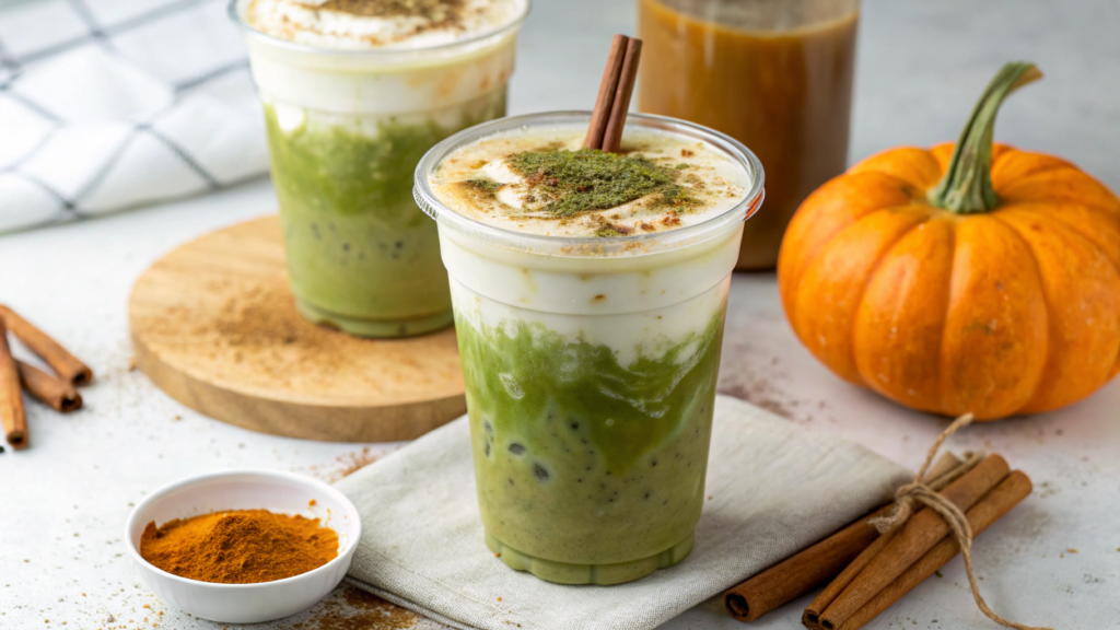 Matcha-Pumpkin Iced Latte