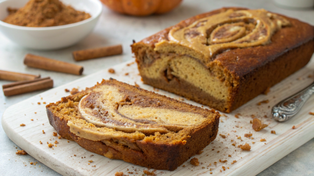 Paleo Pumpkin Bread with Almond Butter Swirl
