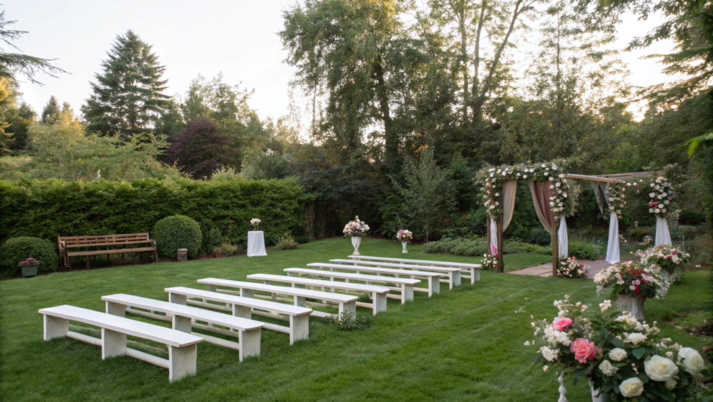 Wedding-Style Bench Setup for Events