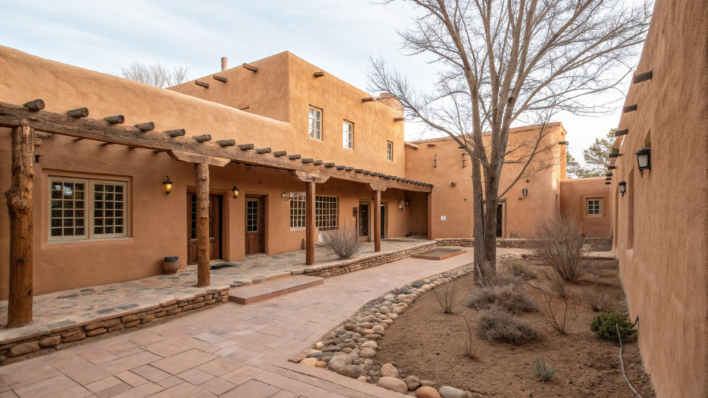 New Mexico Courtyard with Adobe Elements