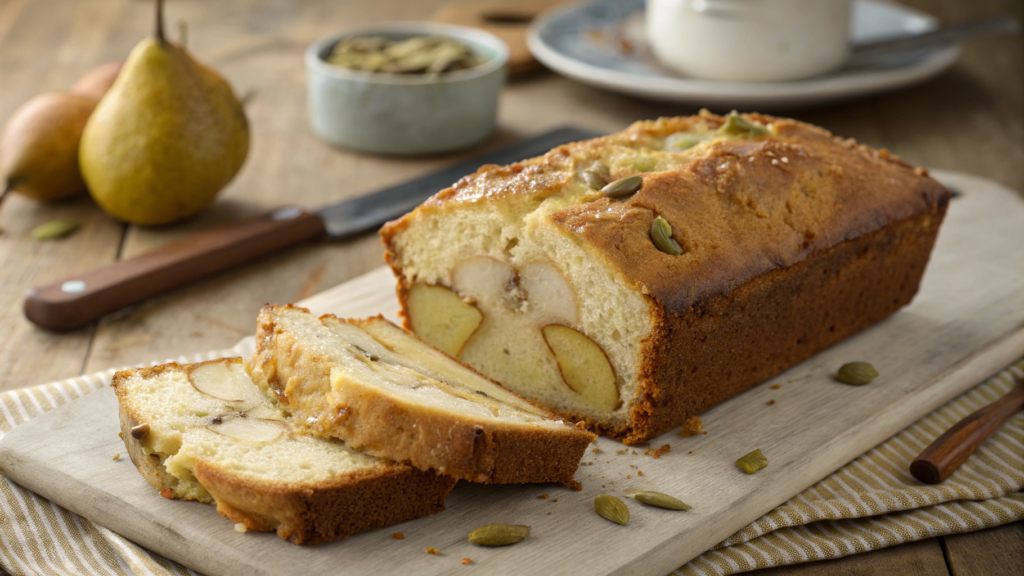 Pear and Cardamom Quick Bread