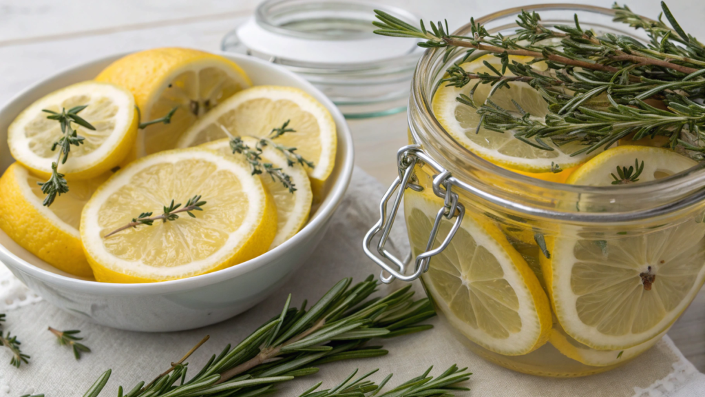 Preserved Lemons with Thyme and Rosemary