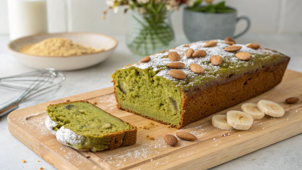Matcha Almond Banana Bread