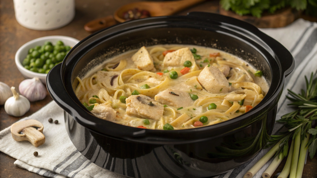Slow Cooker Creamy Chicken Alfredo