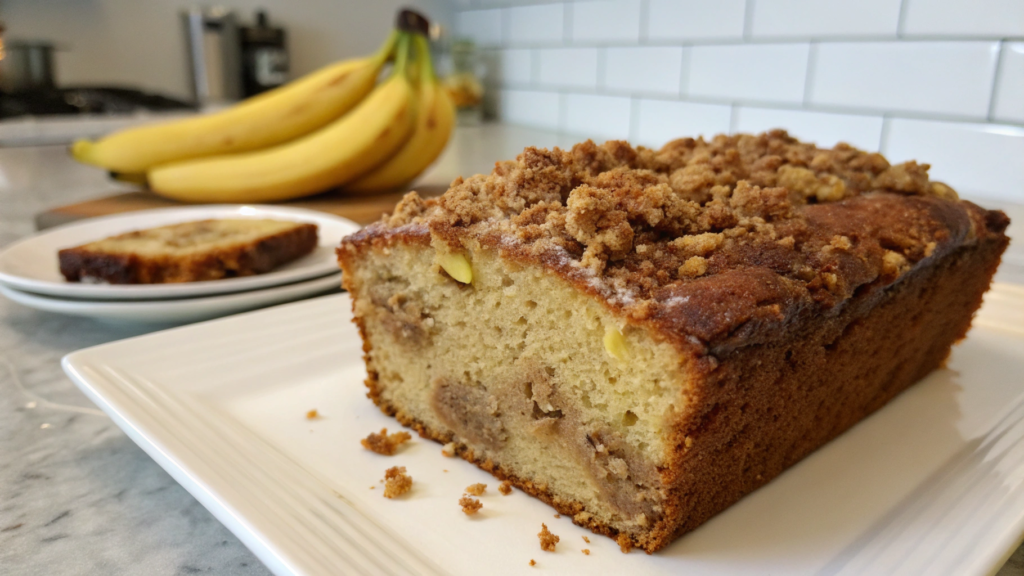 Banana Bread with Cinnamon Streusel Topping