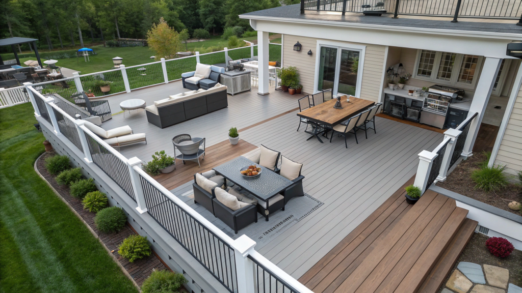 Contemporary Deck with Multi-Zone Layout