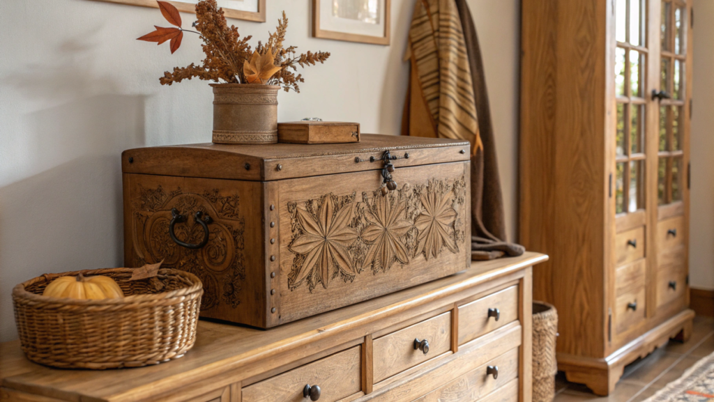 Wooden Furniture Accents with Autumn Details