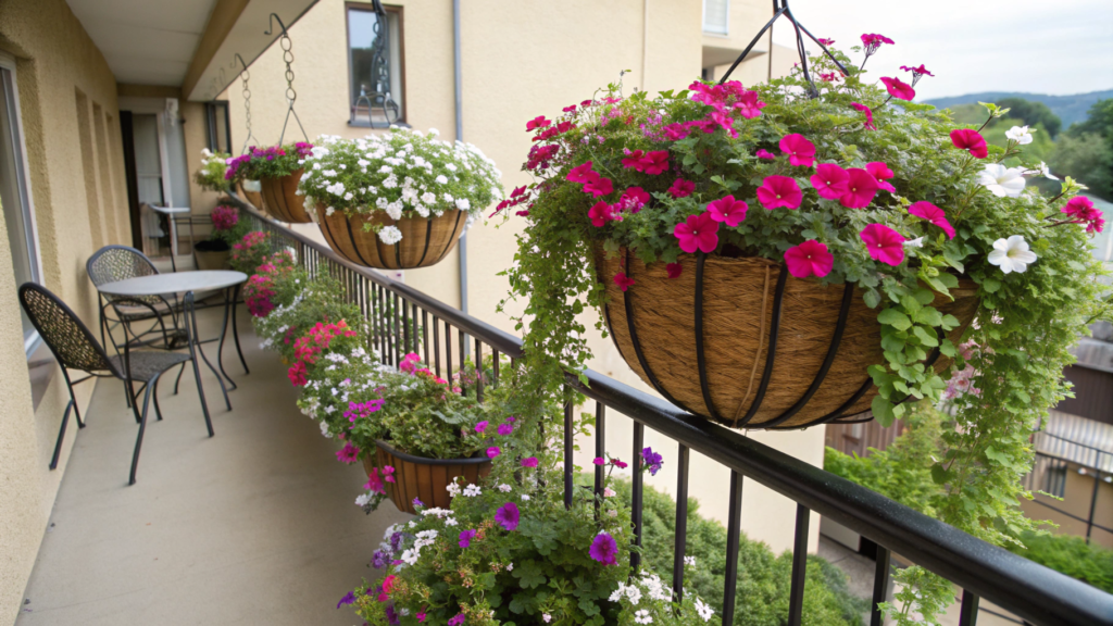 Hanging Baskets with Trailing Blooms