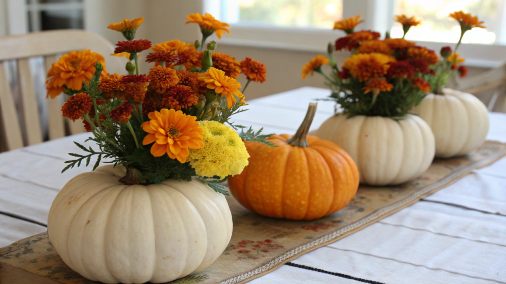Mini Pumpkin Floral with Marigolds